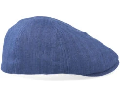Duck Cap Cotton/Linen Blue Flat Cap - Stetson -Stetson 4063633037788 3