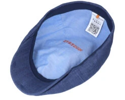 Duck Cap Cotton/Linen Blue Flat Cap - Stetson -Stetson 4063633037788 4