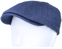 Duck Cap Cotton/Linen Blue Flat Cap - Stetson -Stetson 4063633037788 5