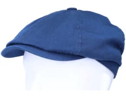 6-Panel Cap Cotton Twill Blue Flat Cap - Stetson -Stetson 4063633041990 5