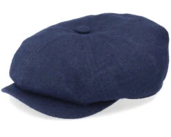 Hatteras Linen/Silk Navy Flat Cap - Stetson