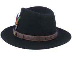 Traveller Woolfelt Black Fedora - Stetson -Stetson 4063633058165 2