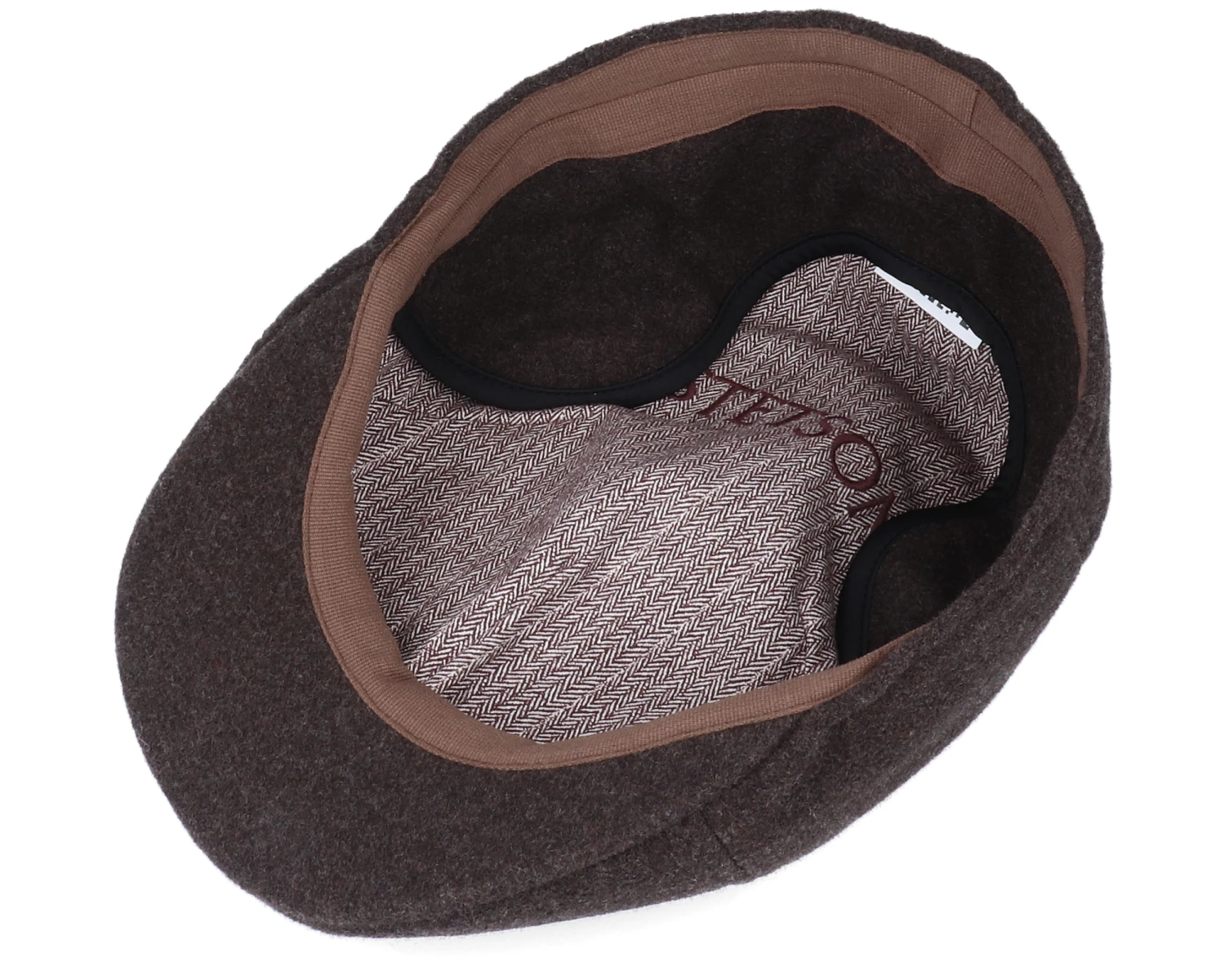 Texas Wool/Cashmere Brown Flat Cap - Stetson 6 Texas Wool/Cashmere Brown Flat Cap - Stetson - Image 4