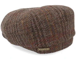 Hatteras Harris Tweed Brown Flat Cap - Stetson -Stetson 4063633063978 2