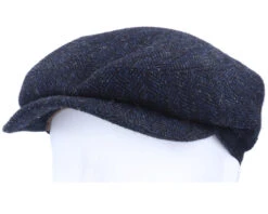 Driver Cap Wool Herringbone Navy Flat Cap - Stetson -Stetson 4063633064456 5
