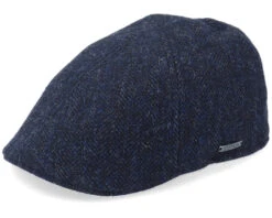Texas Wool Herringbone Navy Flat Cap - Stetson