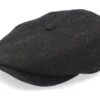Hatteras Wool Herringbone Black Flat Cap - Stetson -Stetson 4063633064883 1