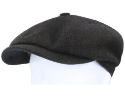 Hatteras Wool Herringbone Black Flat Cap - Stetson -Stetson 4063633064883 5