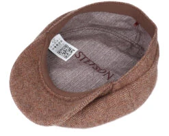Hatteras Wool Herringbone Brown Flat Cap - Stetson -Stetson 4063633064906 4