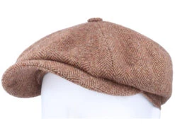 Hatteras Wool Herringbone Brown Flat Cap - Stetson -Stetson 4063633064906 5