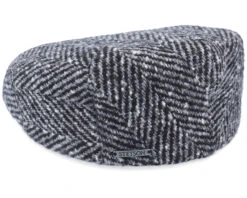 Kent Herringbone Black/Grey Flat Cap - Stetson -Stetson 4063633065934 2