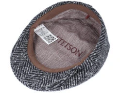 Kent Herringbone Black/Grey Flat Cap - Stetson -Stetson 4063633065934 4