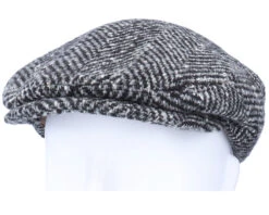 Kent Herringbone Black/Grey Flat Cap - Stetson -Stetson 4063633065934 5