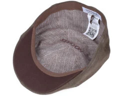 Texas Calf Split Dark Brown Flat Cap - Stetson -Stetson 4063633068119 4