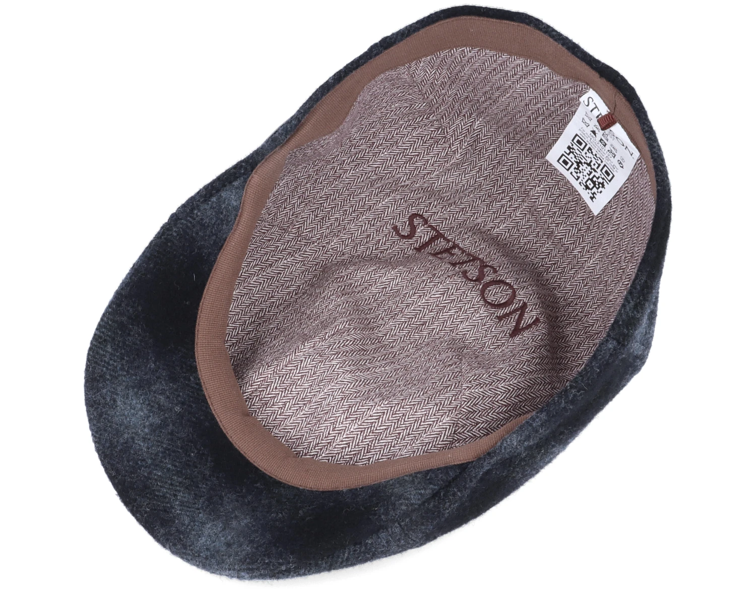 Texas Wool Check Navy Flat Cap - Stetson 6 Texas Wool Check Navy Flat Cap - Stetson - Image 4