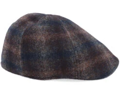 Texas Wool Check Brown Flat Cap - Stetson -Stetson 4063633068867 3