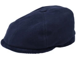 6-Panel Cap Soft Cotton/Cord Navy Flat Cap - Stetson