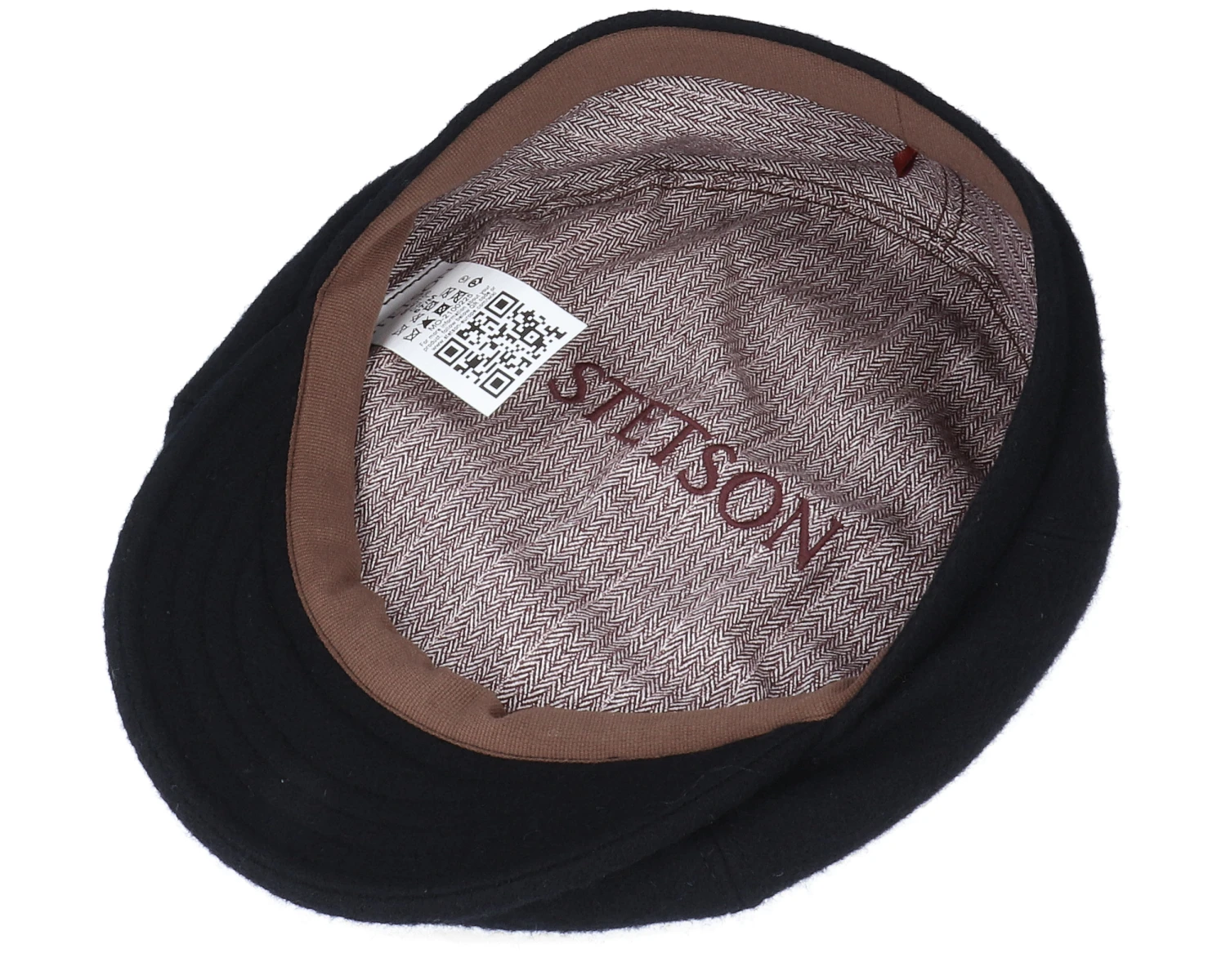 6-Panel Cap Wool/Cashmere Black Flat Cap - Stetson 6 6-Panel Cap Wool/Cashmere Black Flat Cap - Stetson - Image 4