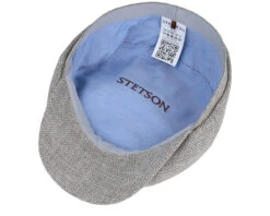 Hatteras Virgin Wool/Linen Light Grey Flat Cap - Stetson 10 Hatteras Virgin Wool/Linen Light Grey Flat Cap - Stetson -Stetson 4063633079429 4