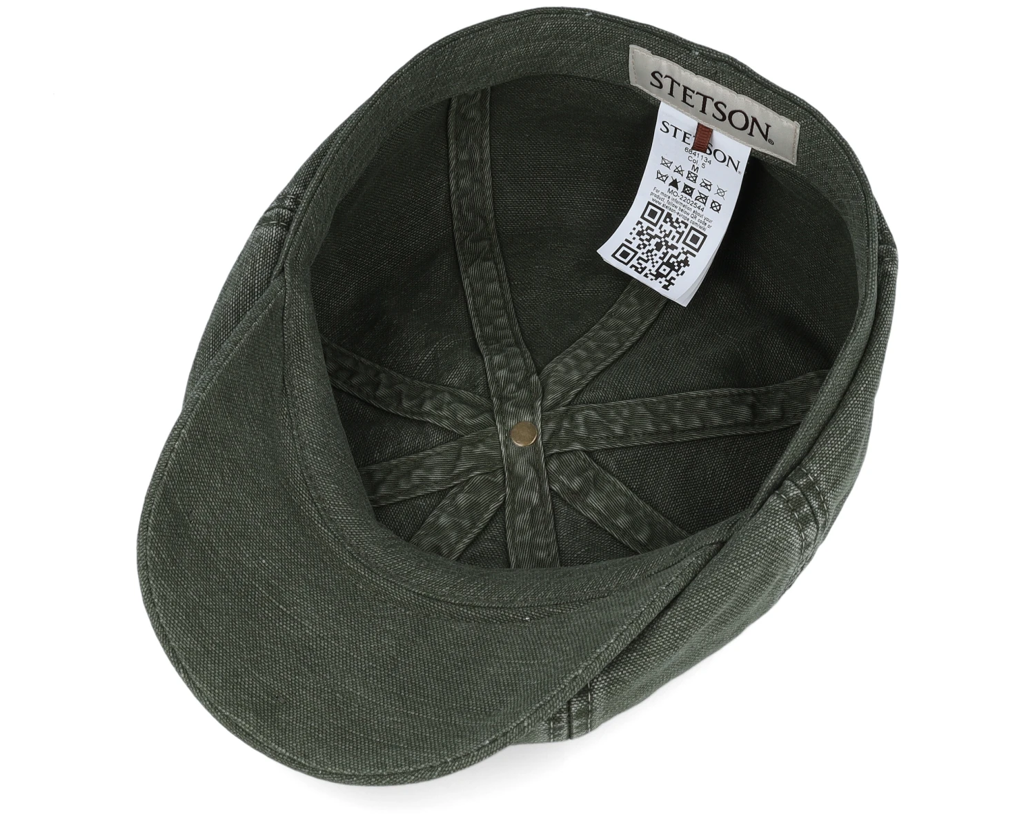 Hatteras Cotton/Linen Olive Flat Cap - Stetson 6 Hatteras Cotton/Linen Olive Flat Cap - Stetson - Image 4