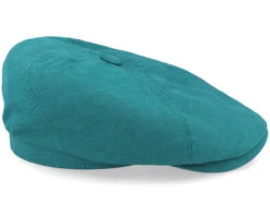 6-Panel Cap Cotton/Linen Teal Flat Cap - Stetson -Stetson 4063633084256 3