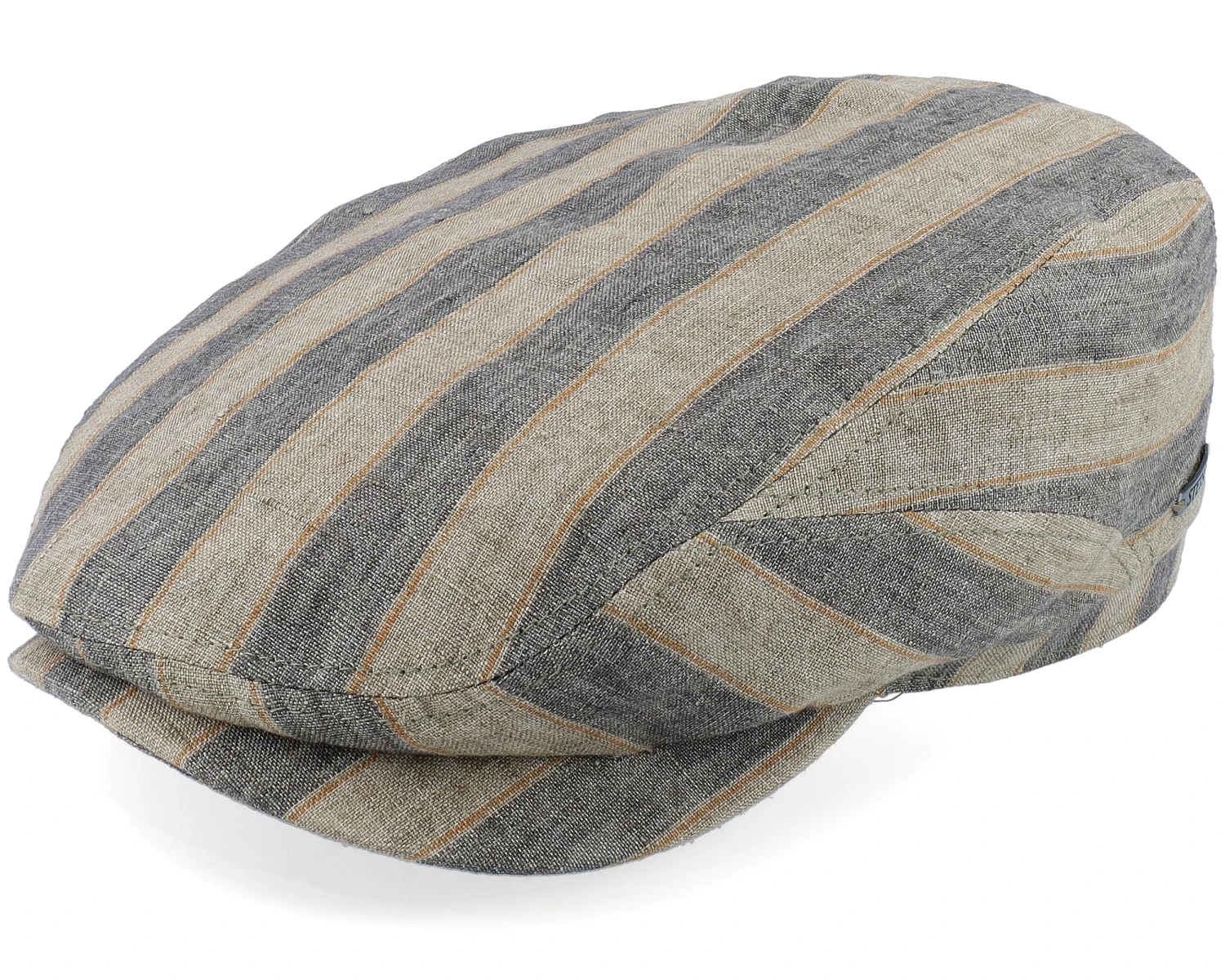 Driver Cap Linen Striped Flat Cap - Stetson 3 Driver Cap Linen Striped Flat Cap - Stetson