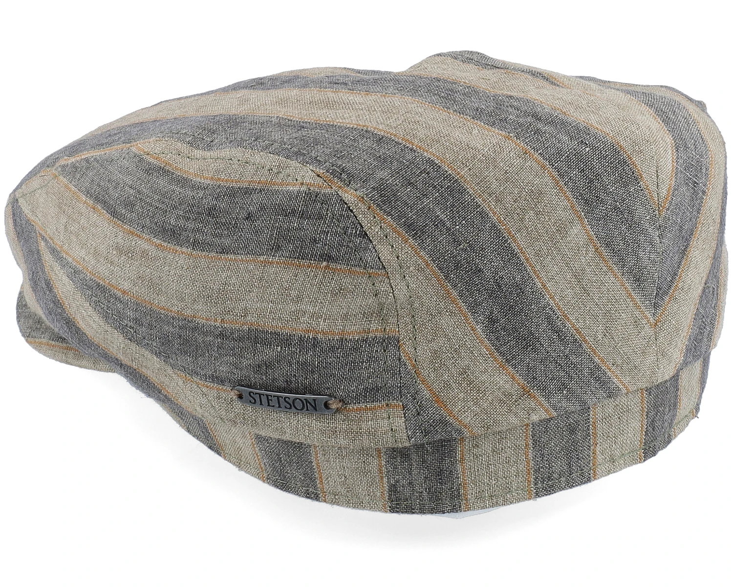 Driver Cap Linen Striped Flat Cap - Stetson 4 Driver Cap Linen Striped Flat Cap - Stetson - Image 2