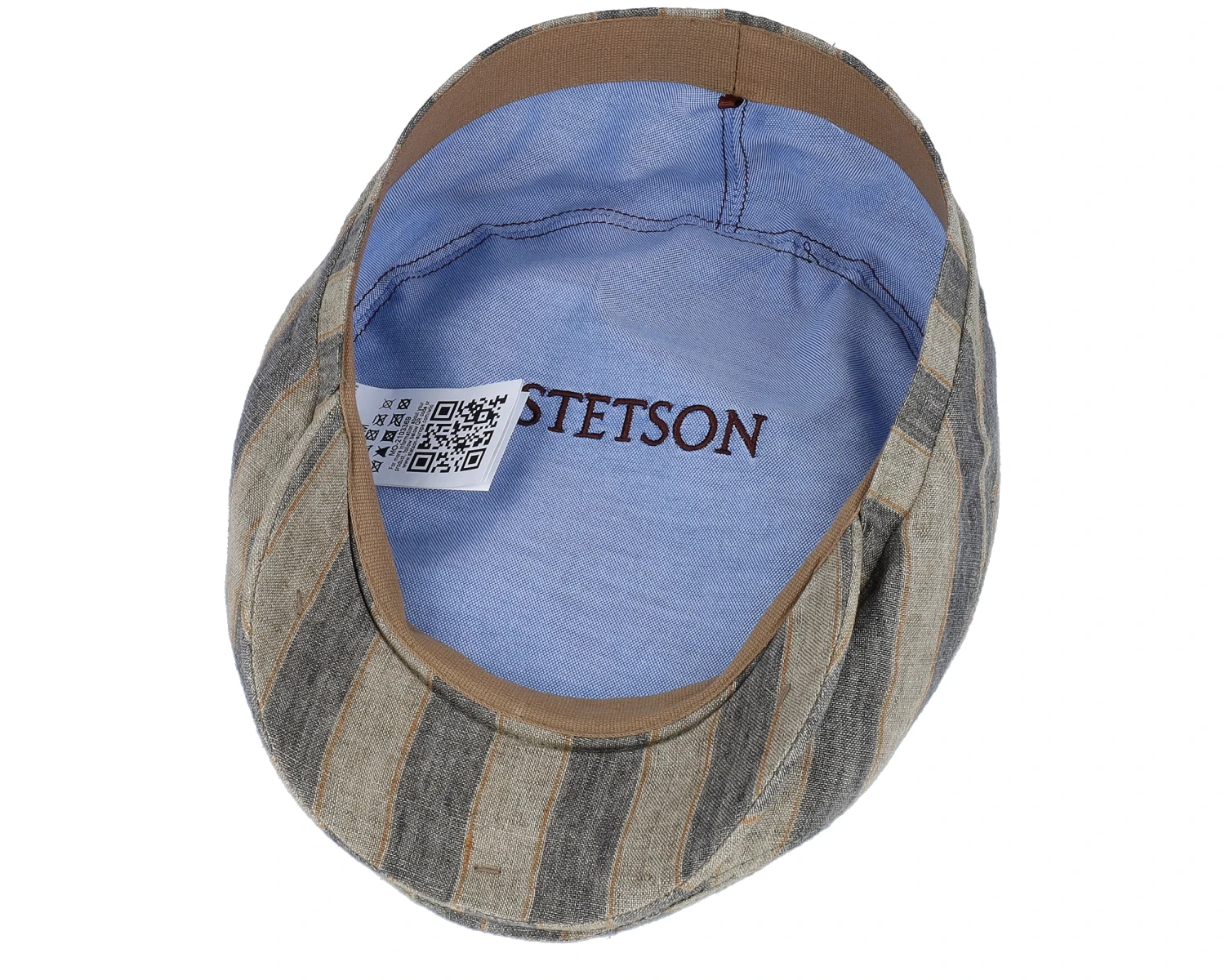 Driver Cap Linen Striped Flat Cap - Stetson 6 Driver Cap Linen Striped Flat Cap - Stetson - Image 4