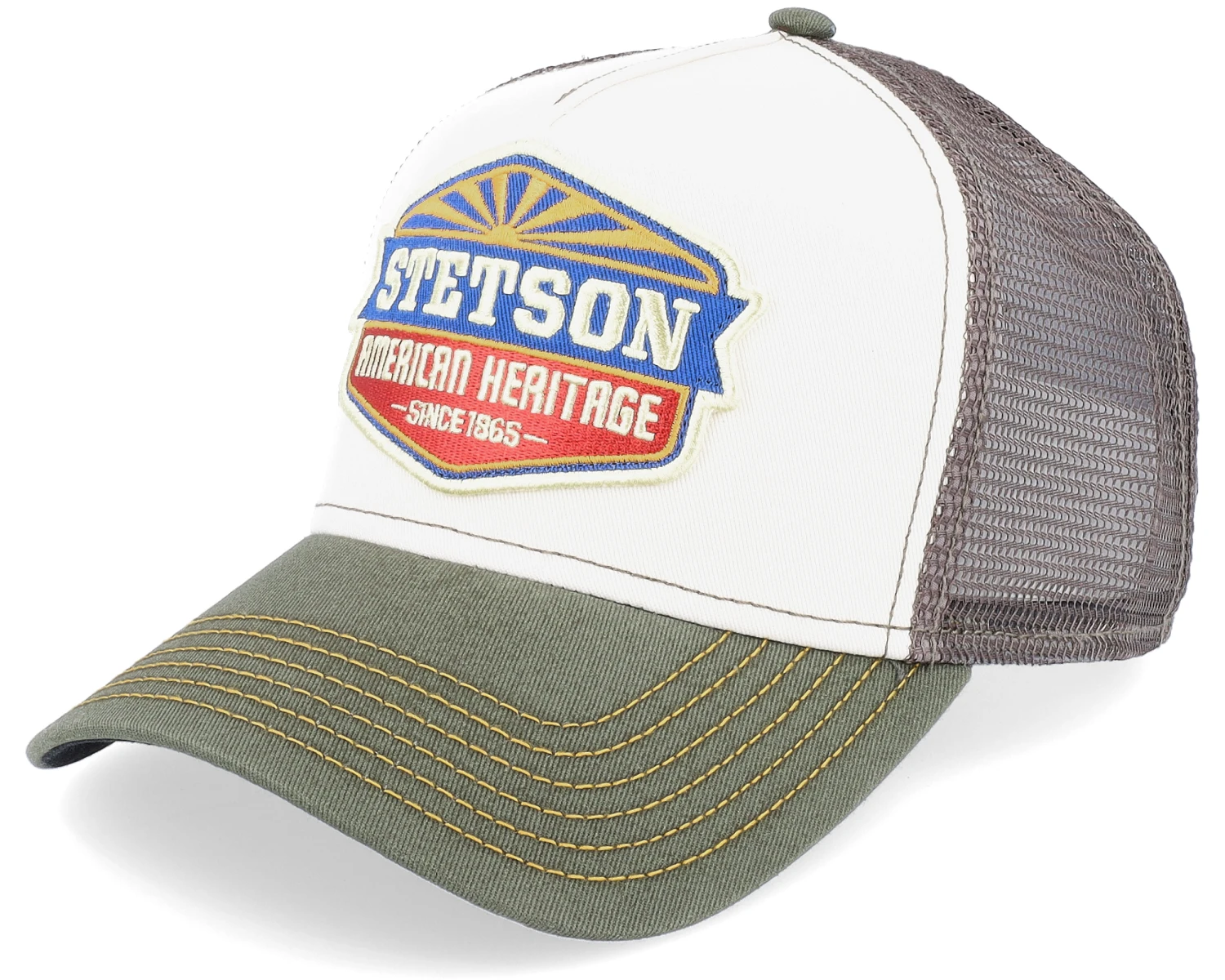 Sun White/Olive Trucker - Stetson 3 Sun White/Olive Trucker - Stetson