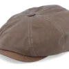 Hatteras Waxed Organic Cotton Brown Flat Cap - Stetson 1 Hatteras Waxed Organic Cotton Brown Flat Cap - Stetson -Stetson 4063633091711 1
