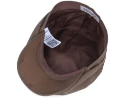 Hatteras Waxed Organic Cotton Brown Flat Cap - Stetson -Stetson 4063633091711 4