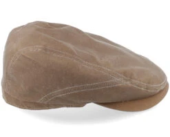 Driver Cap Waxed Brown Flat Cap - Stetson -Stetson 4063633091940 3