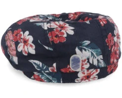 Hatteras Linen Flowers Navy Flat Cap - Stetson -Stetson 4063633093067 2