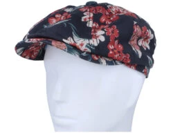 Hatteras Linen Flowers Navy Flat Cap - Stetson -Stetson 4063633093067 5