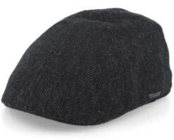Texas 1 Wool Herringbone Black Flat Cap - Stetson