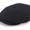 Hatteras Wool Herringbone Black Earflap Flat Cap - Stetson