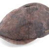 6-panel Cap Pigskin Brown Flat Cap - Stetson -Stetson 4063633098437 1