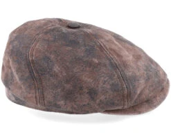 6-panel Cap Pigskin Brown Flat Cap - Stetson -Stetson 4063633098437 3