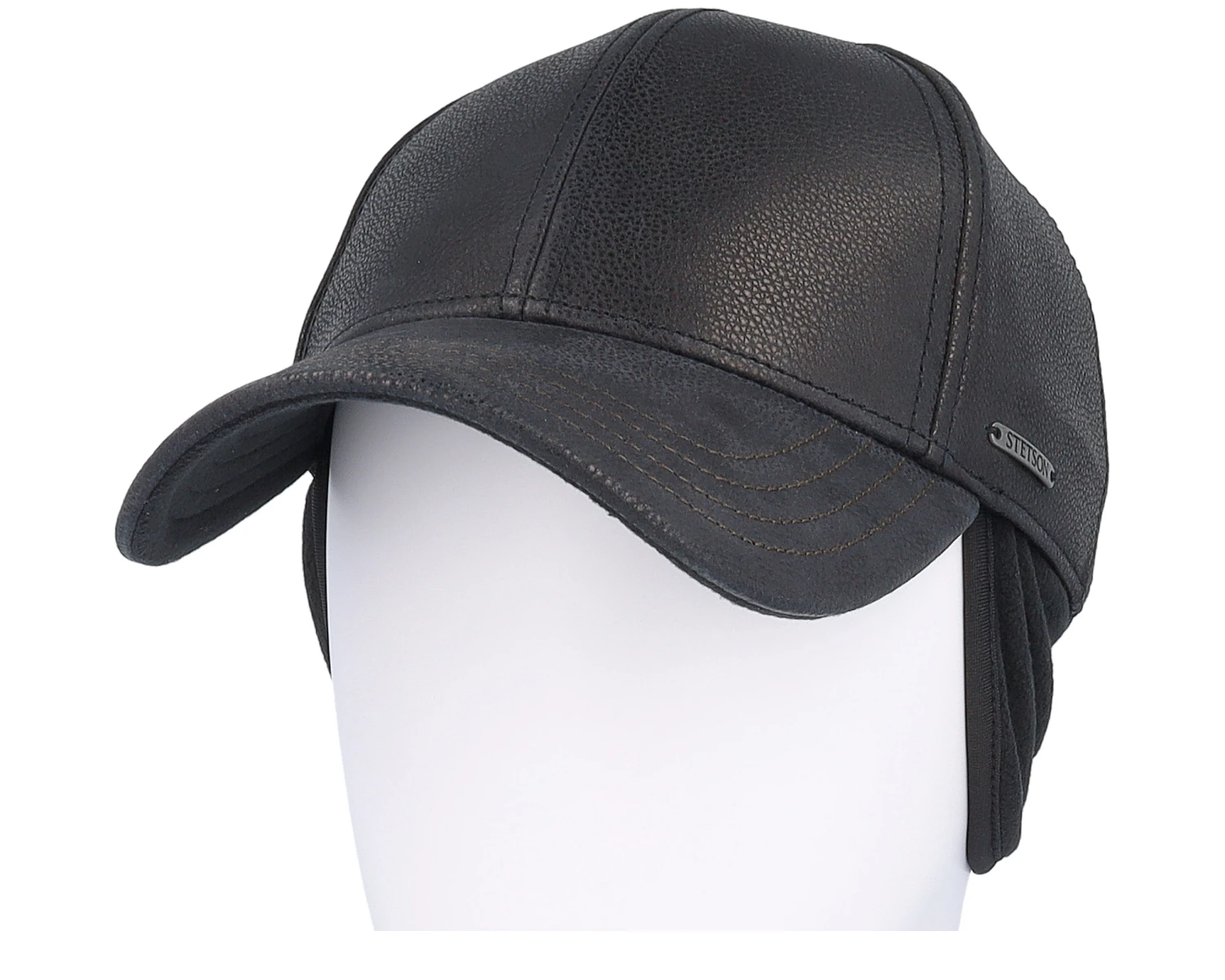 Baseball Cap Chevrette Cowhide Black Earflap Fitted - Stetson 9 Baseball Cap Chevrette Cowhide Black Earflap Fitted - Stetson - Image 7