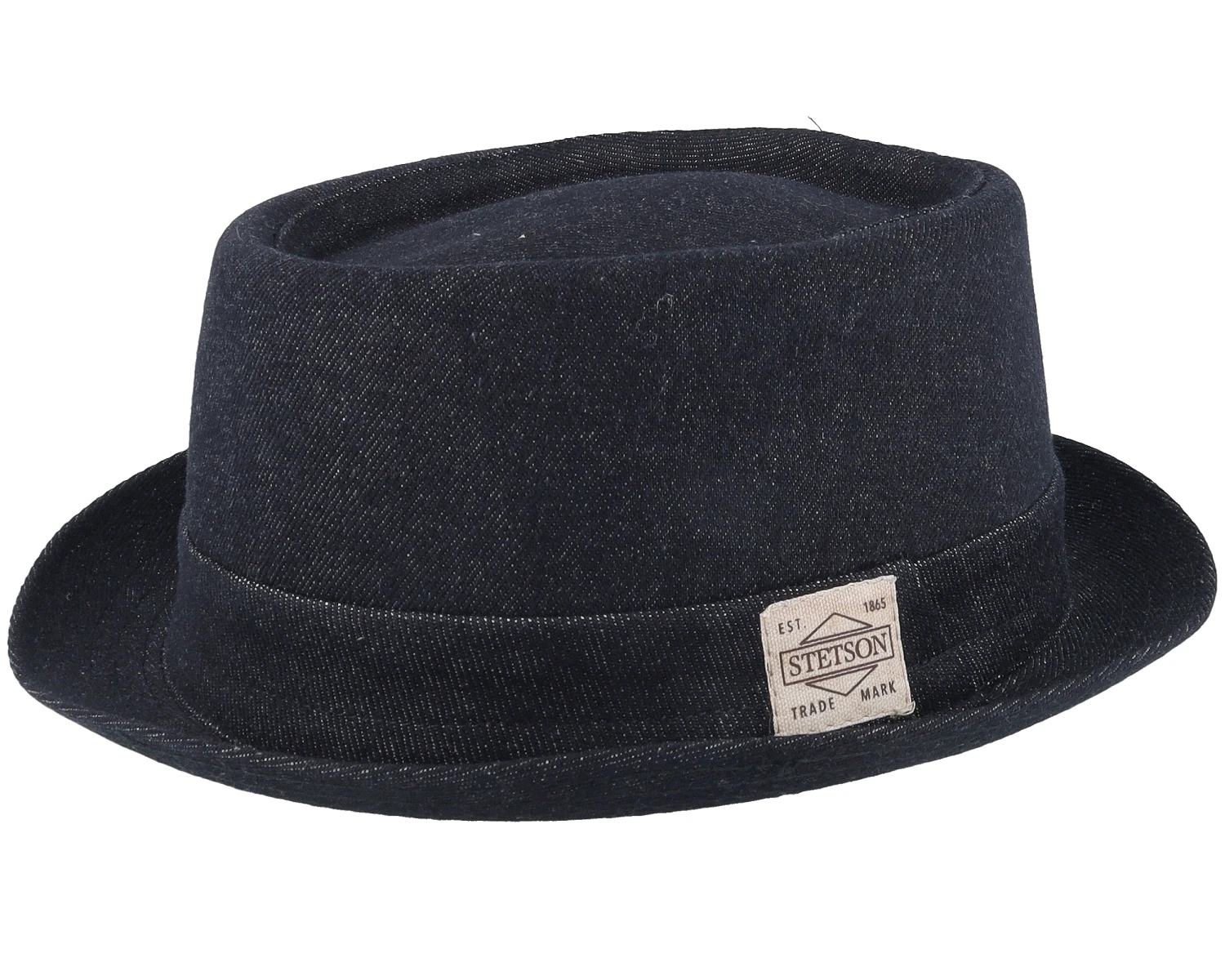 Denim Black Pork Pie - Stetson 3 Denim Black Pork Pie - Stetson