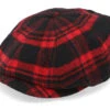 Hatteras Shadow Plaid Red/Black Flat Cap - Stetson -Stetson 4063633107375 1