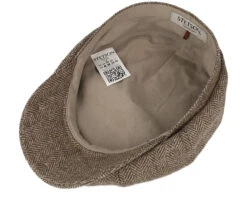 Hatteras Undyed Wool Sustainable Beige Flat Cap - Stetson -Stetson 4063633111921 4