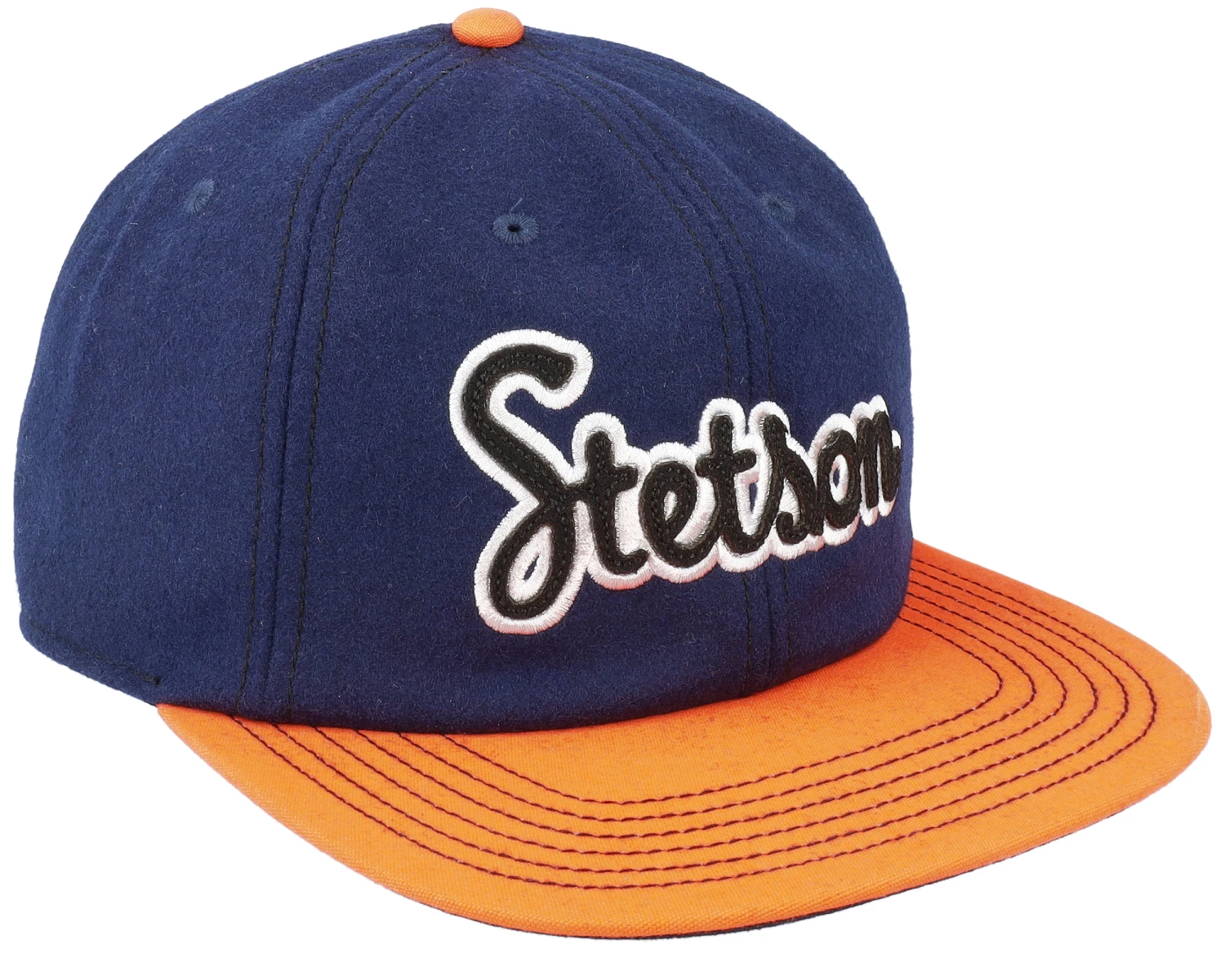 Baseball Cap Retro Script 29 Navy/Orange Strapback - Stetson 4 Baseball Cap Retro Script 29 Navy/Orange Strapback - Stetson - Image 2