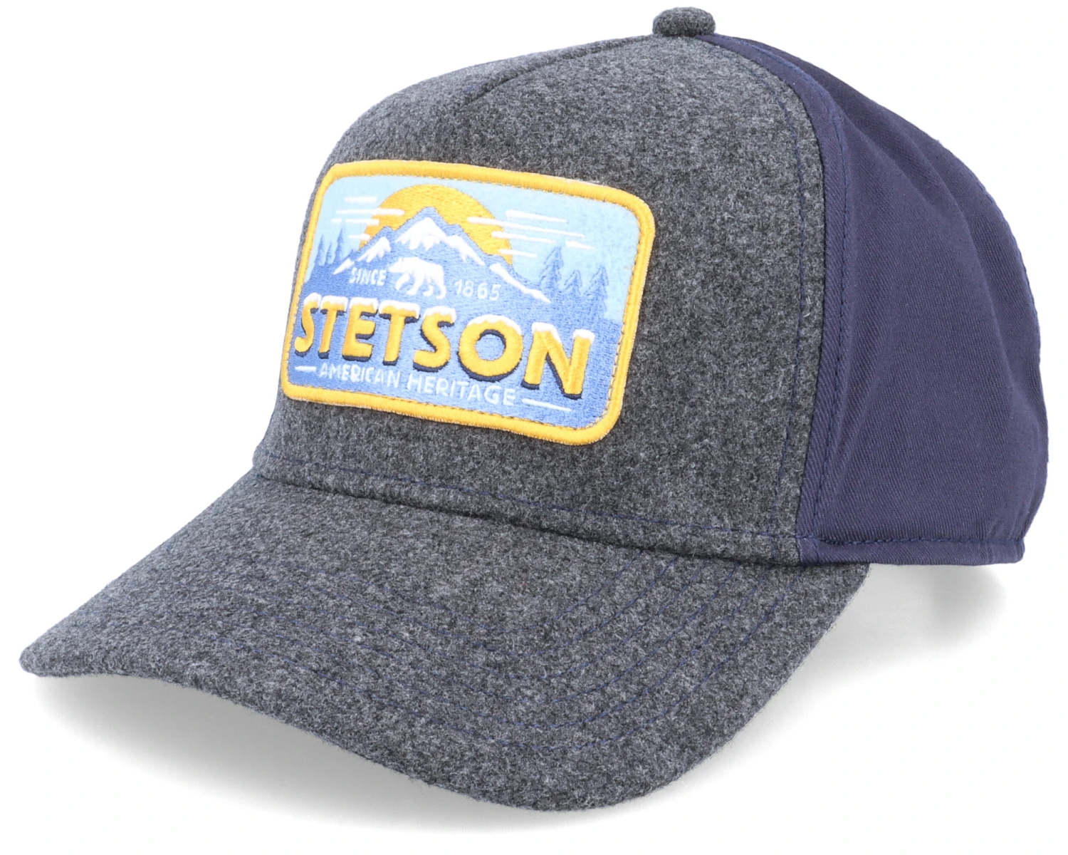 Trucker Cap Polar Bear Charcoal/Navy Adjustable - Stetson 3 Trucker Cap Polar Bear Charcoal/Navy Adjustable - Stetson