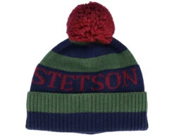 Beanie Blue/Green Pom - Stetson