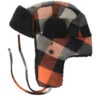 Bomber Cap Wool Check Black/Orange Trapper - Stetson -Stetson 4063633117640 1