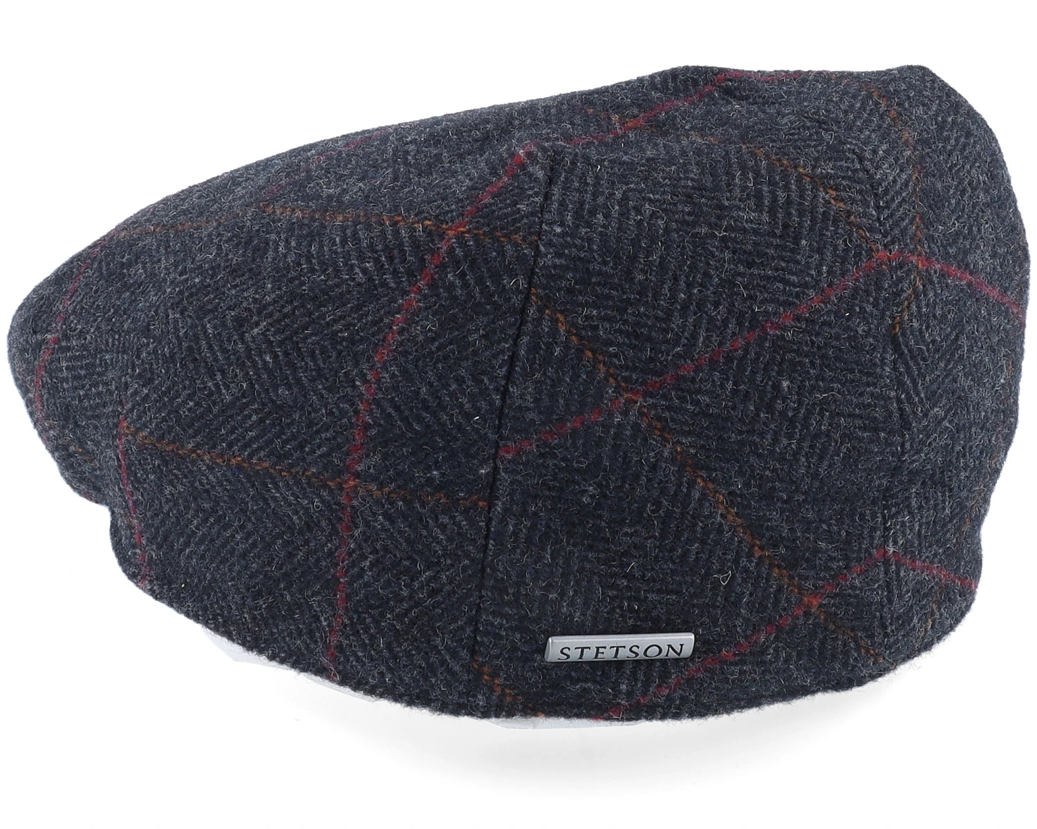 Driver Cap Wool Grey Herringbone Flat Cap - Stetson 4 Driver Cap Wool Grey Herringbone Flat Cap - Stetson - Image 2