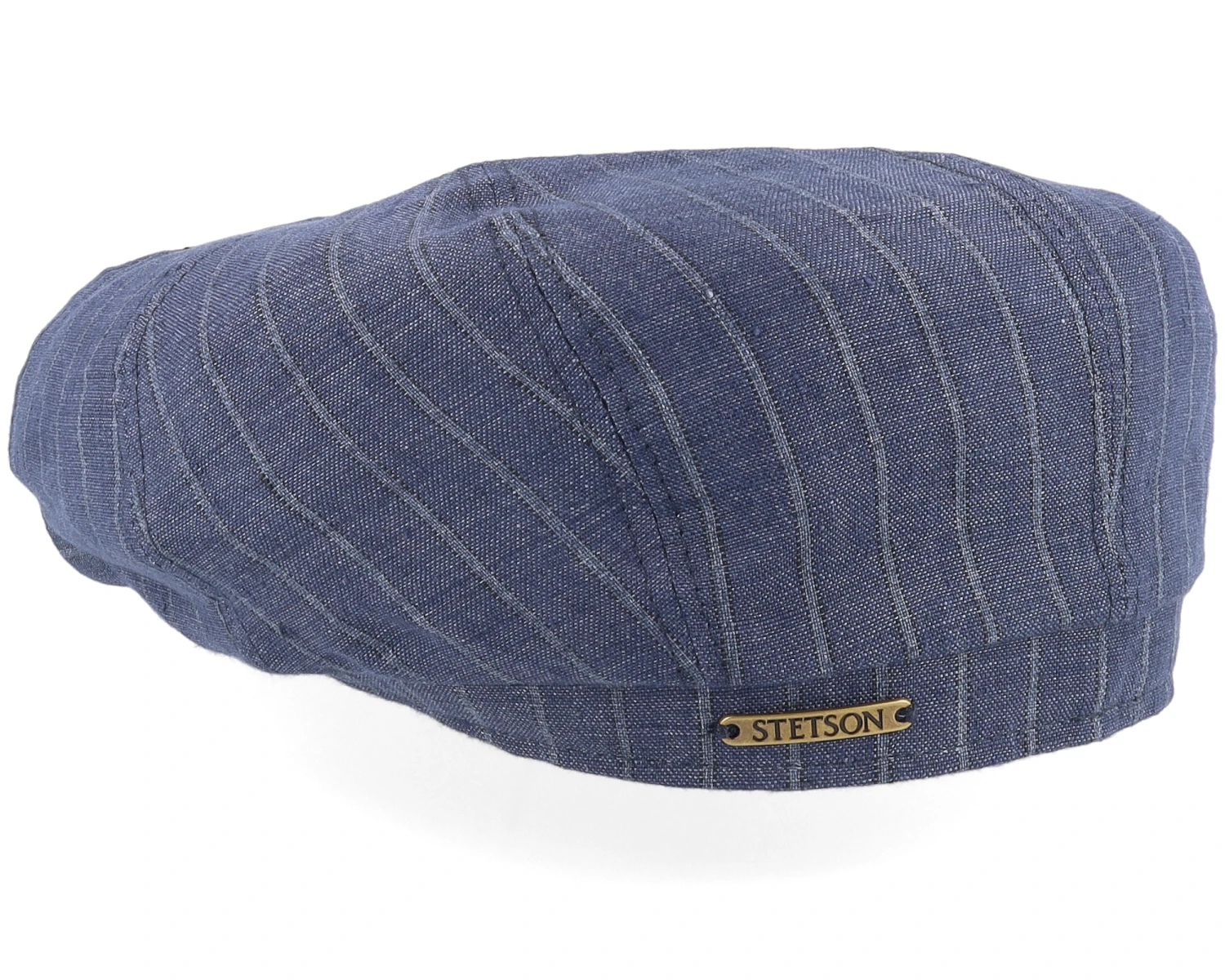 Hatteras Linen Pinstripe Blue Flat Cap - Stetson 4 Hatteras Linen Pinstripe Blue Flat Cap - Stetson - Image 2
