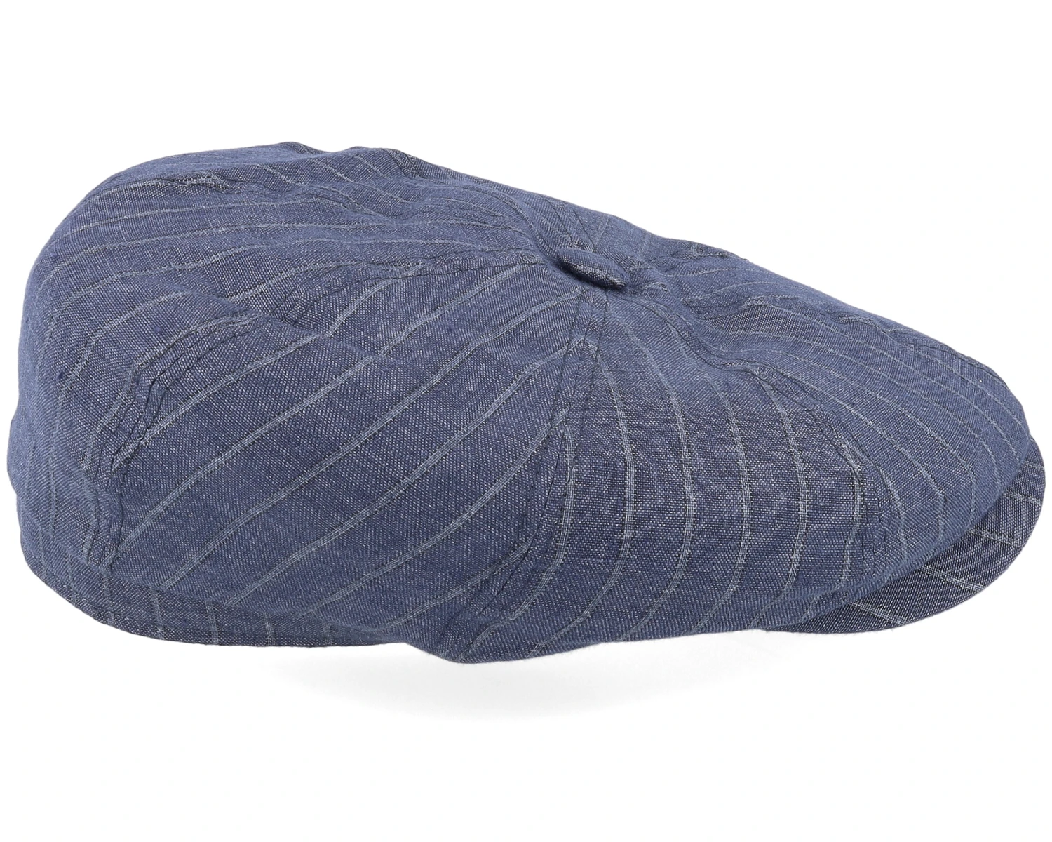 Hatteras Linen Pinstripe Blue Flat Cap - Stetson 5 Hatteras Linen Pinstripe Blue Flat Cap - Stetson - Image 3