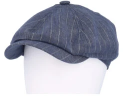 Hatteras Linen Pinstripe Blue Flat Cap - Stetson 11 Hatteras Linen Pinstripe Blue Flat Cap - Stetson -Stetson 4063633126406 5